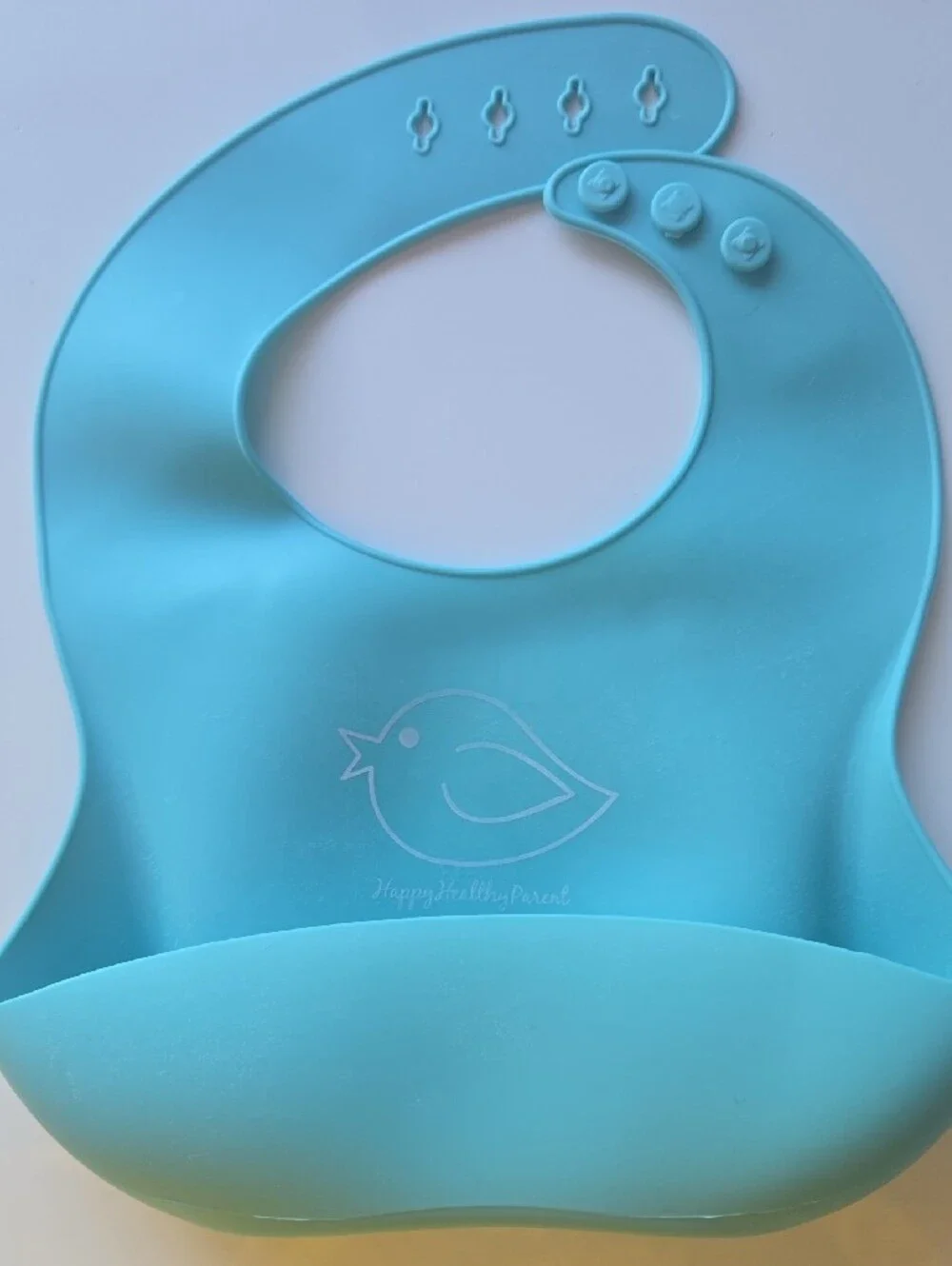Silicone Baby Bib - Lime Green and Blue